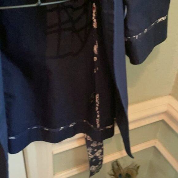 Jason Wu for Target Trench Coat Navy Blue and Floral M - Picture 11 of 13